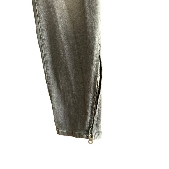 Vintage Bebe Women's Gray Studded  Ankle Zipper Moto Denim Jeans Sz 31 Y2K 1990s - Picture 3 of 7